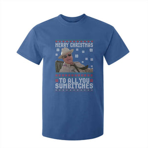 Merry Christmas To All You Sumbitches T Shirt For Kid Funny Ugly Xmas Retro 80s Movie TS10 Royal Blue Print Your Wear