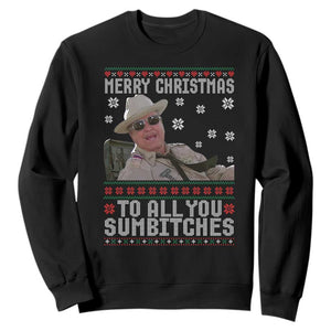 Merry Christmas To All You Sumbitches Sweatshirt Funny Ugly Xmas Retro 80s Movie TS10 Black Print Your Wear