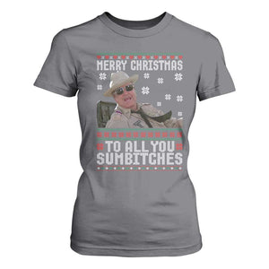 Merry Christmas To All You Sumbitches T Shirt For Women Funny Ugly Xmas Retro 80s Movie TS10 Charcoal Print Your Wear