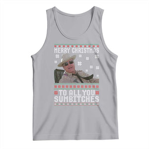 Merry Christmas To All You Sumbitches Tank Top Funny Ugly Xmas Retro 80s Movie TS10 Athletic Heather Print Your Wear
