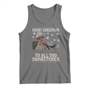 Merry Christmas To All You Sumbitches Tank Top Funny Ugly Xmas Retro 80s Movie TS10 Black Heather Print Your Wear