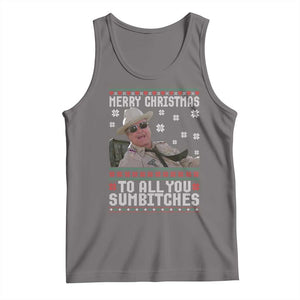 Merry Christmas To All You Sumbitches Tank Top Funny Ugly Xmas Retro 80s Movie TS10 Deep Heather Print Your Wear