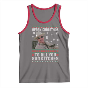 Merry Christmas To All You Sumbitches Tank Top Funny Ugly Xmas Retro 80s Movie TS10 Deep Heather Red Print Your Wear