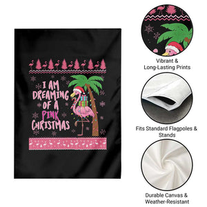 I Am Dreaming Of A Pink Christmas Garden Flag Family Trip Santa Flamingo Palm Tree Ugly Xmas TS10 Print Your Wear