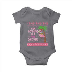 I Am Dreaming Of A Pink Christmas Baby Onesie Family Trip Santa Flamingo Palm Tree Ugly Xmas TS10 Charcoal Print Your Wear