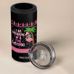 I Am Dreaming Of A Pink Christmas 4 in 1 Can Cooler Tumbler Family Trip Santa Flamingo Palm Tree Ugly Xmas TS10 Print Your Wear