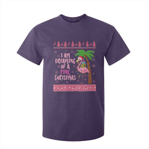 I Am Dreaming Of A Pink Christmas T Shirt For Kid Family Trip Santa Flamingo Palm Tree Ugly Xmas TS10 Purple Print Your Wear