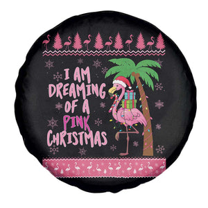 I Am Dreaming Of A Pink Christmas Spare Tire Cover Family Trip Santa Flamingo Palm Tree Ugly Xmas TS10 Print Your Wear