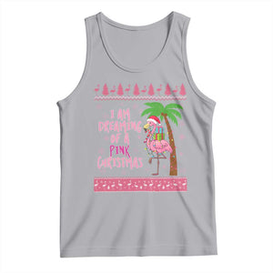 I Am Dreaming Of A Pink Christmas Tank Top Family Trip Santa Flamingo Palm Tree Ugly Xmas TS10 Athletic Heather Print Your Wear