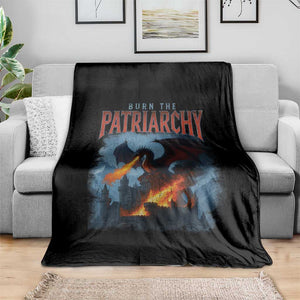 Vintage 90s Feminism Dragon Throw Blanket Burn the Patriarchy TS10 Print Your Wear