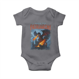Vintage 90s Feminism Dragon Baby Onesie Burn the Patriarchy TS10 Charcoal Print Your Wear