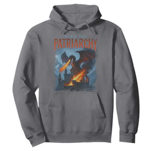 Vintage 90s Feminism Dragon Hoodie Burn the Patriarchy TS10 Charcoal Print Your Wear