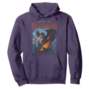 Vintage 90s Feminism Dragon Hoodie Burn the Patriarchy TS10 Purple Print Your Wear