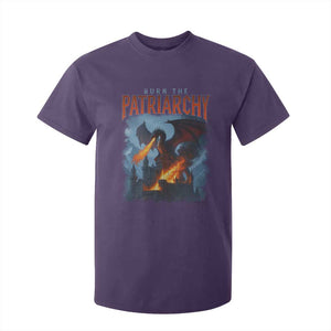 Vintage 90s Feminism Dragon T Shirt For Kid Burn the Patriarchy TS10 Purple Print Your Wear