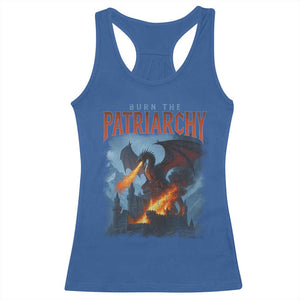 Vintage 90s Feminism Dragon Racerback Tank Top Burn the Patriarchy TS10 Royal Blue Print Your Wear