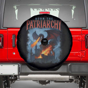 Vintage 90s Feminism Dragon Spare Tire Cover Burn the Patriarchy TS10 Black Print Your Wear