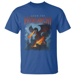 Vintage 90s Feminism Dragon T Shirt Burn the Patriarchy TS10 Royal Blue Print Your Wear