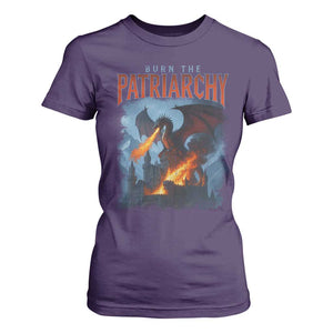 Vintage 90s Feminism Dragon T Shirt For Women Burn the Patriarchy TS10 Purple Print Your Wear
