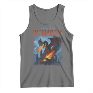 Vintage 90s Feminism Dragon Tank Top Burn the Patriarchy TS10 Black Heather Print Your Wear