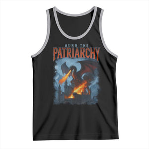 Vintage 90s Feminism Dragon Tank Top Burn the Patriarchy TS10 Black Athletic Heather Print Your Wear