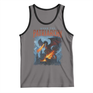 Vintage 90s Feminism Dragon Tank Top Burn the Patriarchy TS10 Deep Heather Black Print Your Wear