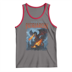 Vintage 90s Feminism Dragon Tank Top Burn the Patriarchy TS10 Deep Heather Red Print Your Wear