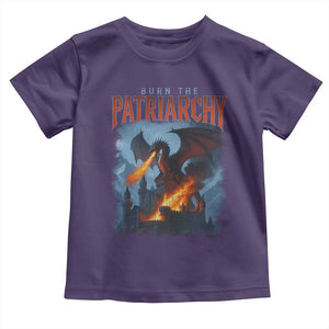 Vintage 90s Feminism Dragon Toddler T Shirt Burn the Patriarchy TS10 Purple Print Your Wear