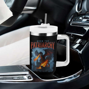 Vintage 90s Feminism Dragon Tumbler With Handle Burn the Patriarchy TS10 Print Your Wear