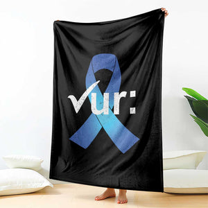 Colon Cancer Awareness Throw Blanket Blue Ribbon Colonoscopy Colorectal TS10 Print Your Wear