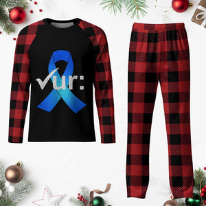 Colon Cancer Awareness Plaid Pajama Set Blue Ribbon Colonoscopy Colorectal TS10 Buffalo Plaid Print Your Wear