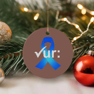 Colon Cancer Awareness Ceramic Ornament Blue Ribbon Colonoscopy Colorectal TS10 1pc Mocha Print Your Wear