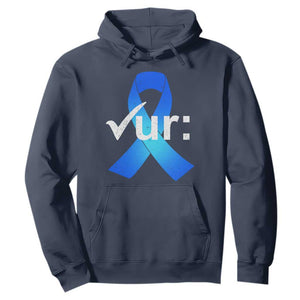 Colon Cancer Awareness Hoodie Blue Ribbon Colonoscopy Colorectal TS10 Navy Print Your Wear