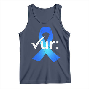 Colon Cancer Awareness Tank Top Blue Ribbon Colonoscopy Colorectal TS10 Navy Print Your Wear
