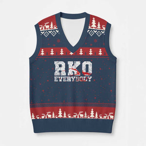 RKO Everybody Blood V-Neck Knit Sweater Vest TS10 Navy Red Print Your Wear