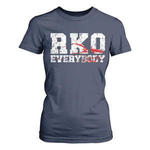 RKO Everybody Blood T Shirt For Women - Grunge Wrestling Fan Graphic Tee TS10 Navy Print Your Wear