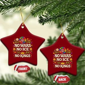No Wars No ICE No Kings Ceramic Ornament Floral Resist Anti War Protest TS10 Print Your Wear