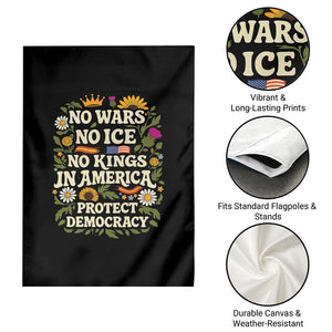 No Wars No ICE No Kings Garden Flag Floral Resist No Kings In America Protest TS10 Print Your Wear