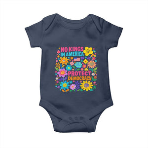 No Kings In America Protest Democraty Baby Onesie Floral Resist TS10 Navy Print Your Wear