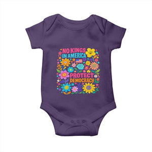 No Kings In America Protest Democraty Baby Onesie Floral Resist TS10 Purple Print Your Wear