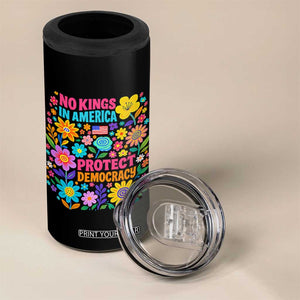 No Kings In America Protest Democraty 4 in 1 Can Cooler Tumbler Floral Resist TS10 Print Your Wear