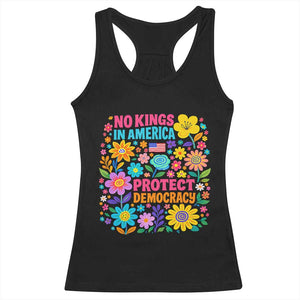 No Kings In America Protest Democraty Racerback Tank Top Floral Resist TS10 Black Print Your Wear