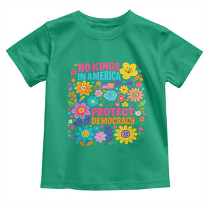 No Kings In America Protest Democraty Toddler T Shirt Floral Resist TS10 Irish Green Print Your Wear