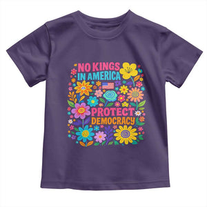 No Kings In America Protest Democraty Toddler T Shirt Floral Resist TS10 Purple Print Your Wear