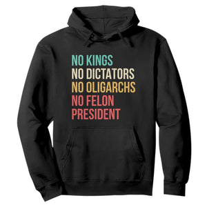 No Kings Hoodie Retro Resistance TS10 Black Print Your Wear