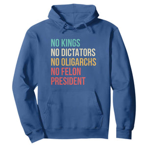 No Kings Hoodie Retro Resistance TS10 Royal Blue Print Your Wear