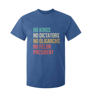 No Kings T Shirt For Kid Retro Resistance TS10 Royal Blue Print Your Wear