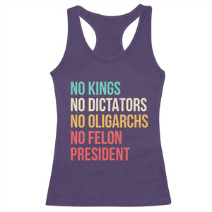No Kings Racerback Tank Top Retro Resistance TS10 Purple Print Your Wear