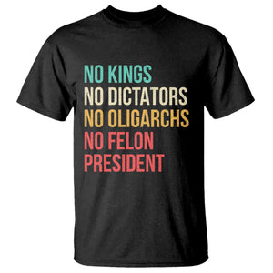 No Kings T Shirt Retro Resistance TS10 Black Print Your Wear
