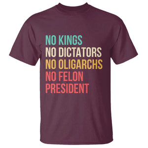 No Kings T Shirt Retro Resistance TS10 Maroon Print Your Wear