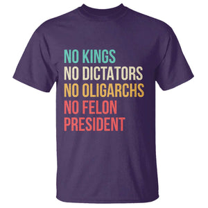 No Kings T Shirt Retro Resistance TS10 Purple Print Your Wear